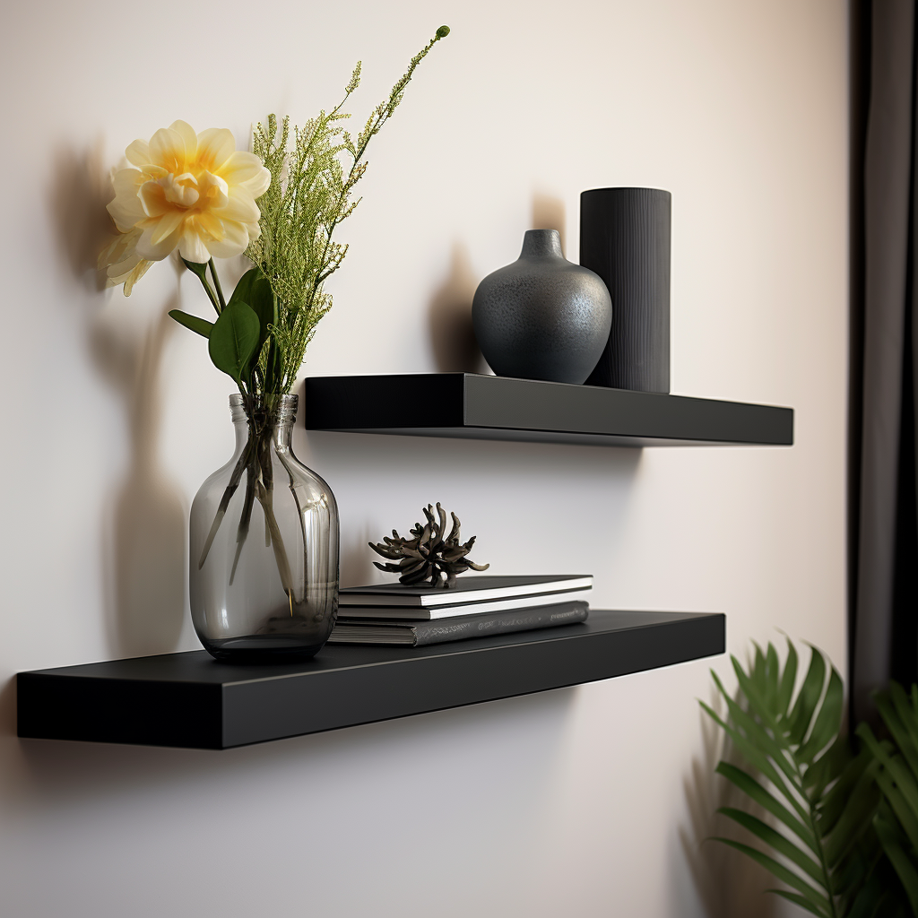 Solid thick floating shelf