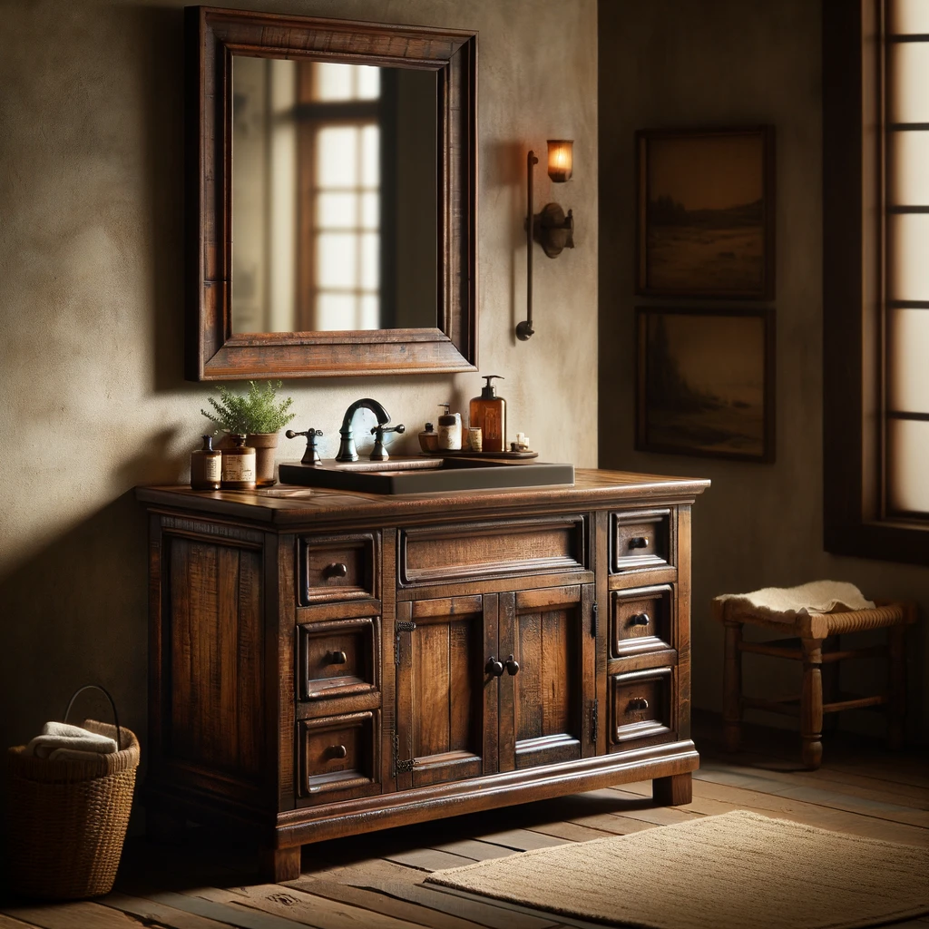 Single and Double vanity unit made from distressed times, sleeper style