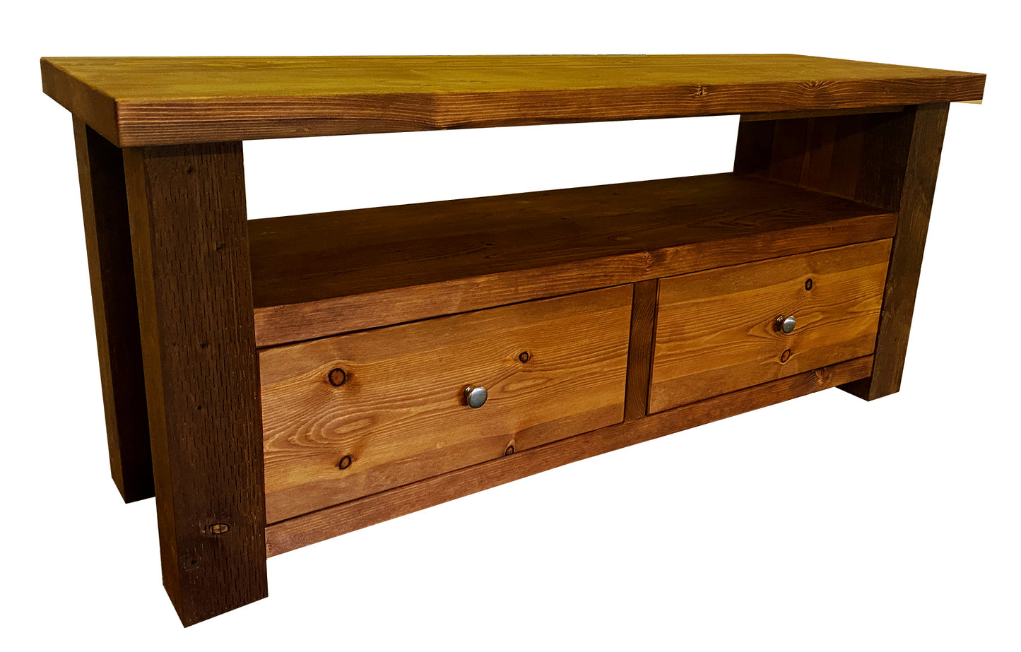 This is a beautiful handmade Television cabinet with full width front and double opening drawers