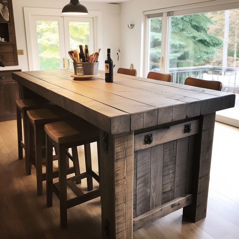 Rustic Charm, Modern Appeal: Explore Our Chunky Wood Sleeper Style Farmhouse Tables!