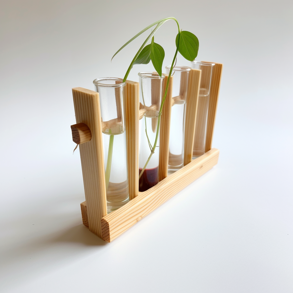 Test Tube Propagation Station Hanger - Hydroponic glass holder for Cuttings cut flowers and indoor herb garden home office wall decor