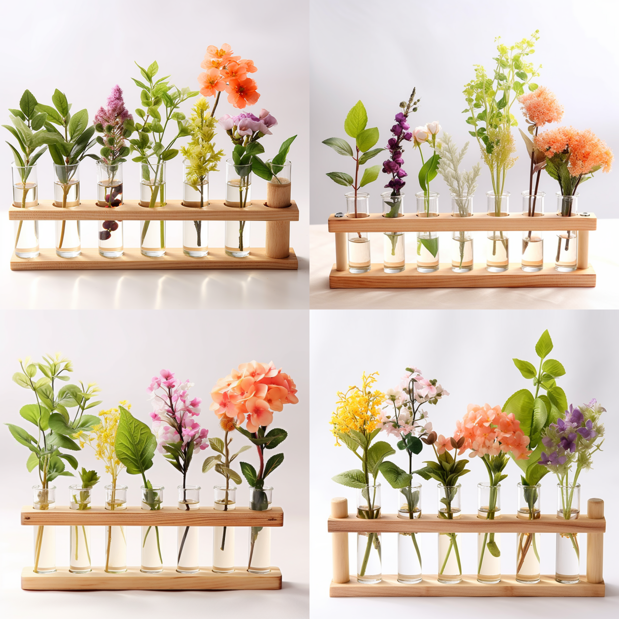 Test Tube Vase Flower Pot Propagation Station - Ideal for Parties, Desktops, and Weddings