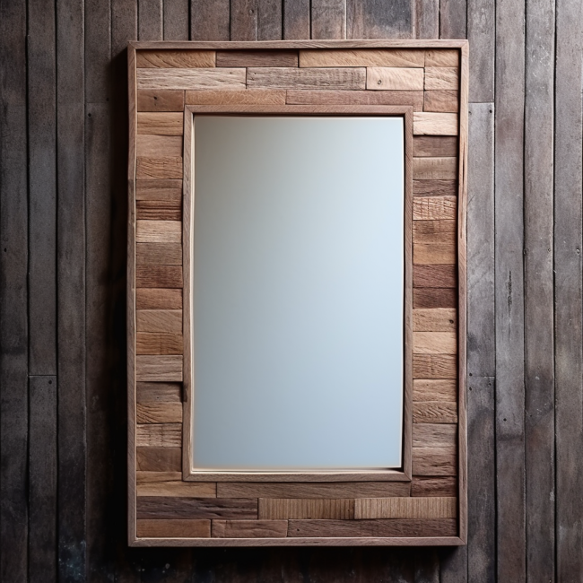 Rectangular Mirror - Crafted from Quality Pallet Wood, Distressed for Unique Beauty