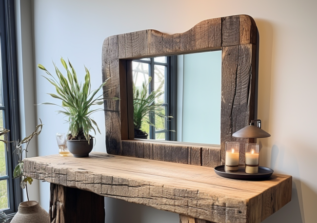 Elevate Your Space: Sleeper-Style Chunky Mirror, with Optional Table & Stool – Your Choice of Styles!