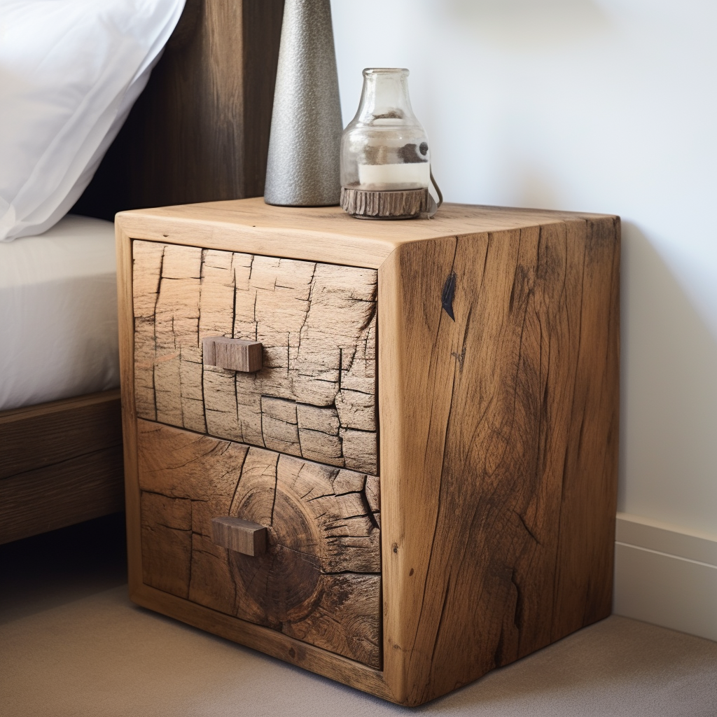 Chunky Wooden bedside Unit - 2 solid wood doors,  Great bedside unit also called a chunky table or chunky bedroom unit