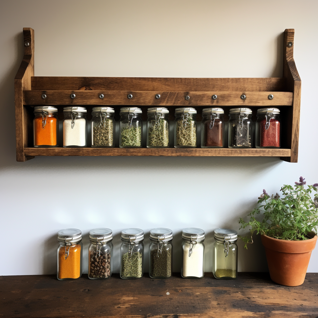 Rustic Elegance: Durable Spice Racks Crafted from Distressed Old Timber