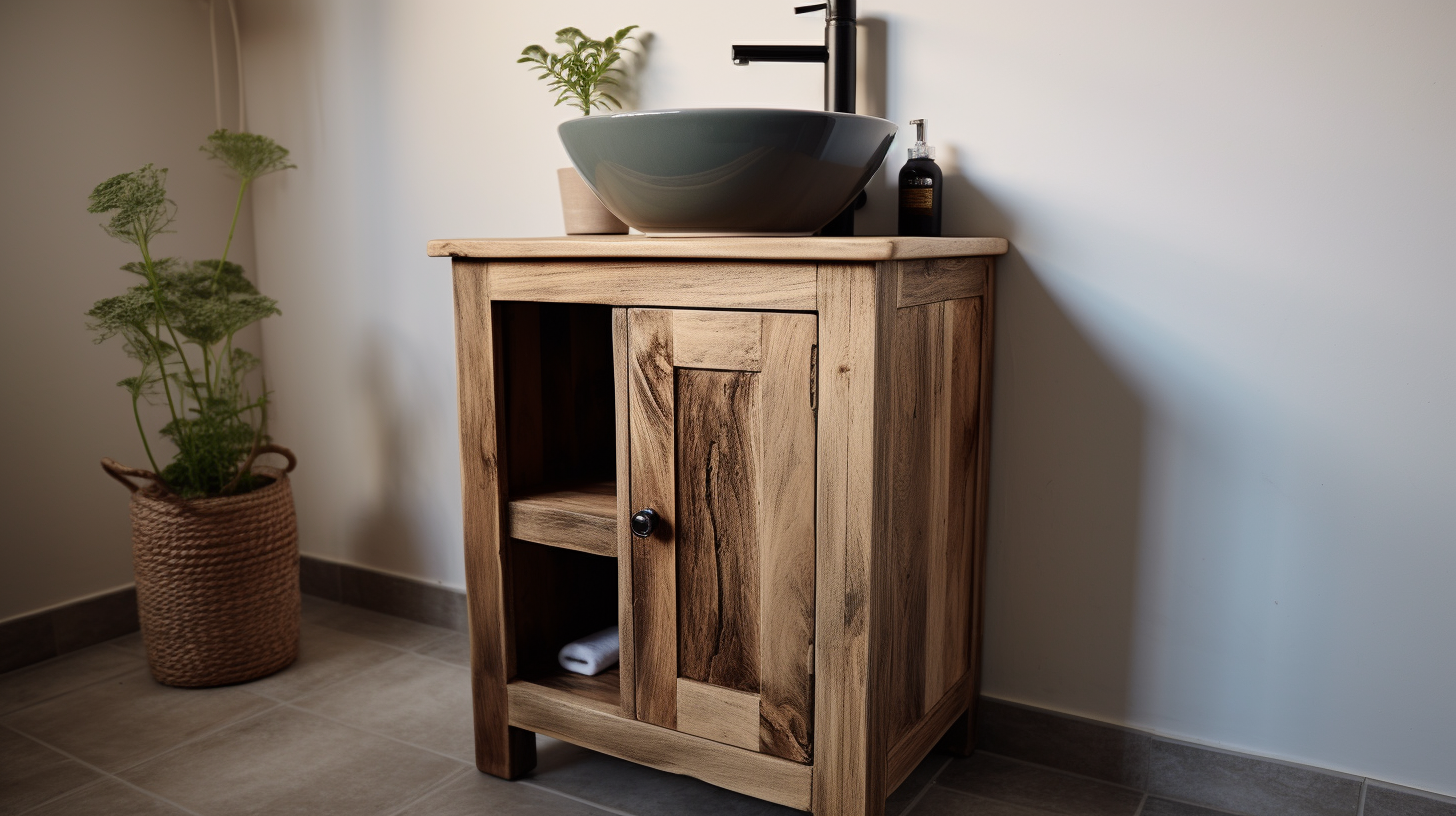 Solid wooden stylish bathroom vanity unit