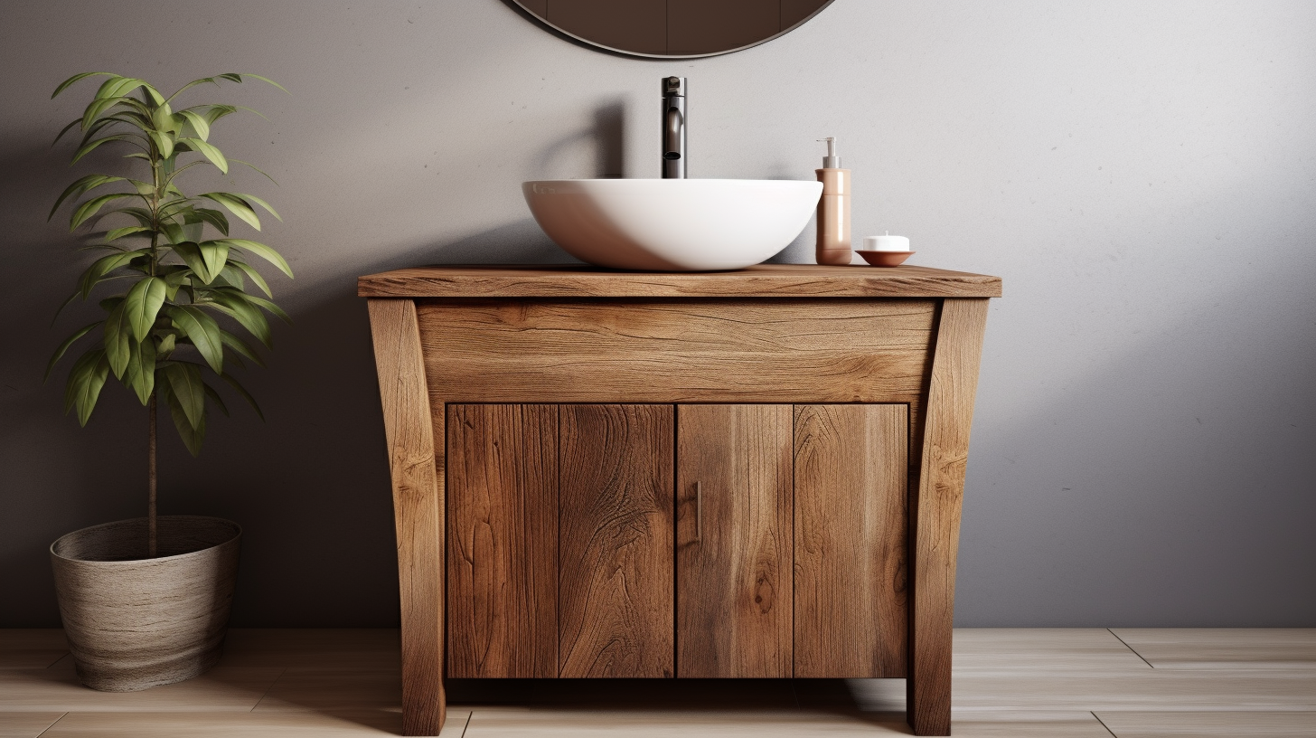 Solid wooden stylish bathroom vanity unit