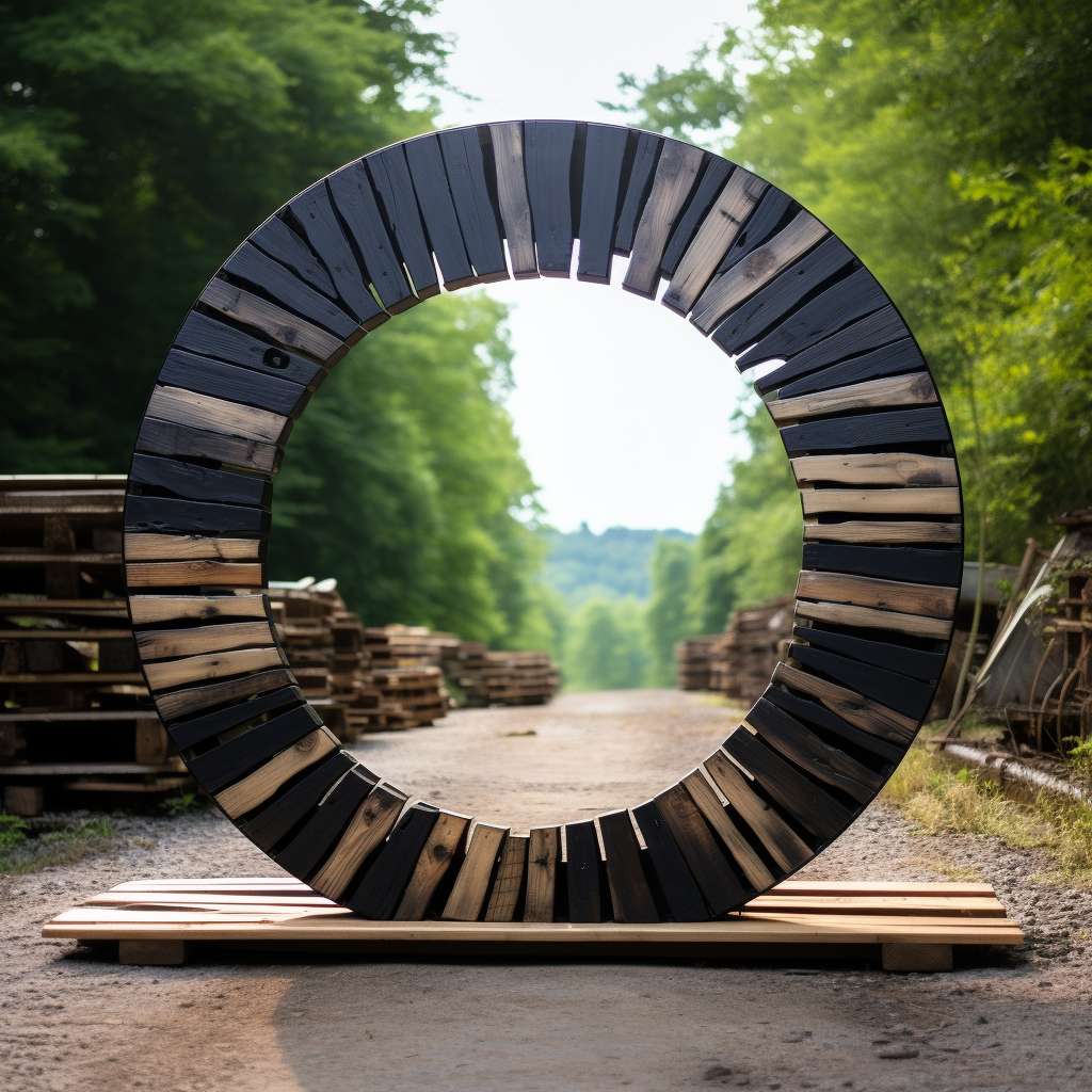 Circular Mirror - Crafted from Quality Pallet Wood, Distressed for Unique Beauty