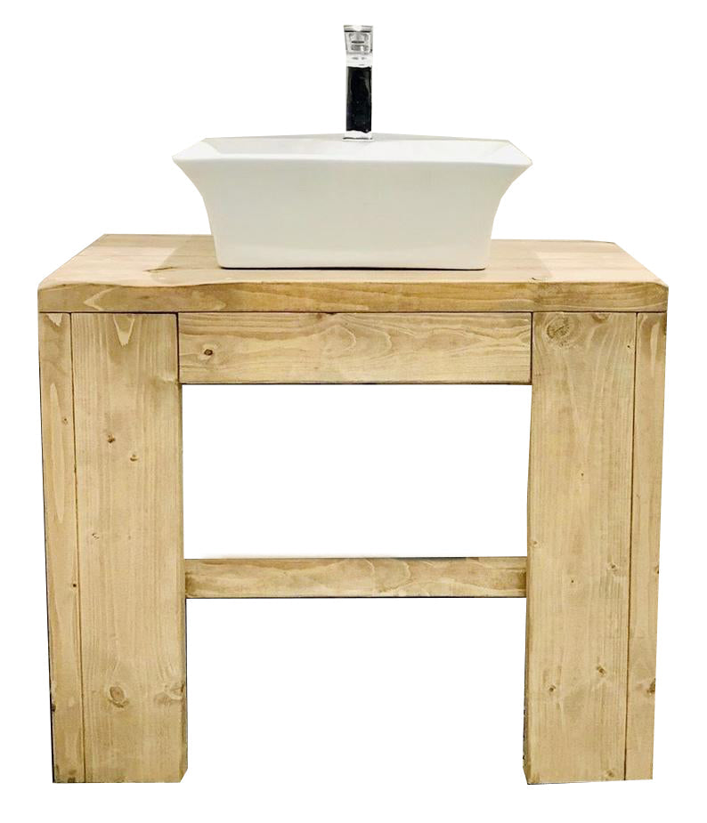Chunky Wooden Bathroom Basin Unit - solid wood vanity, is a single vanity unit also called a chunky vanity or chunky sink the perfect bathroom sink