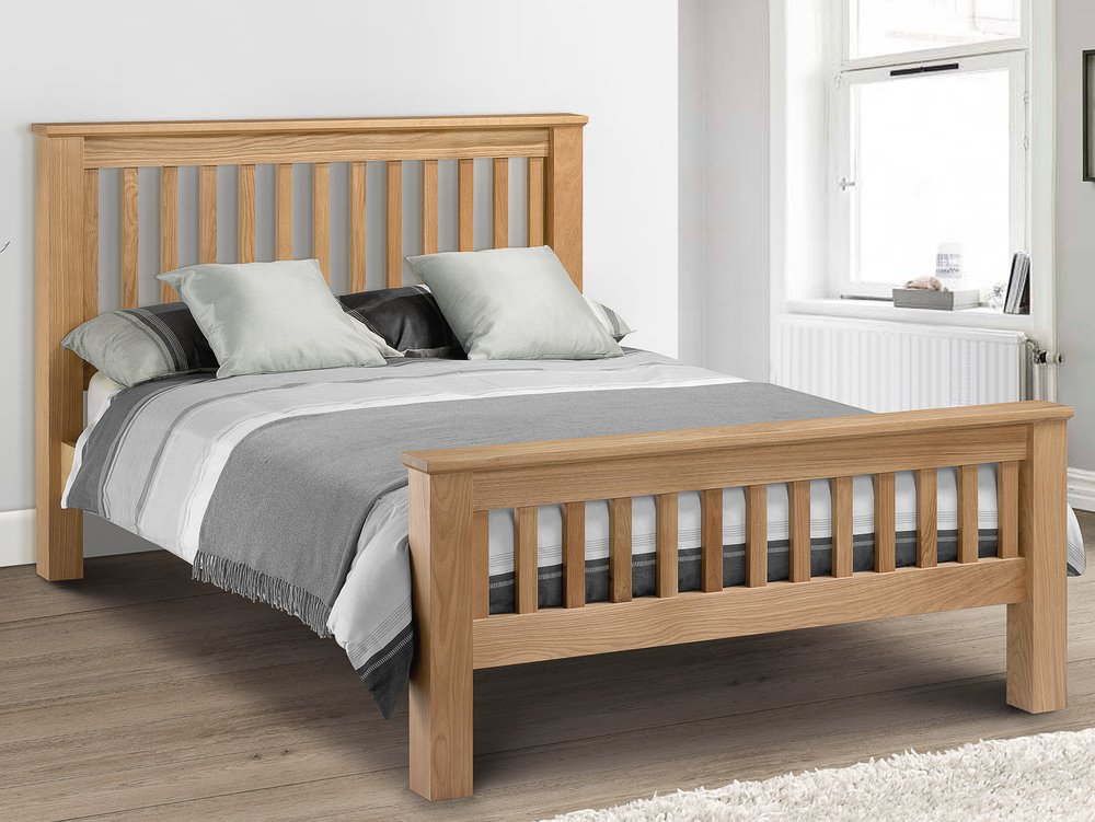 Chunky Wooden Double Bed made to order from Distressed Pine