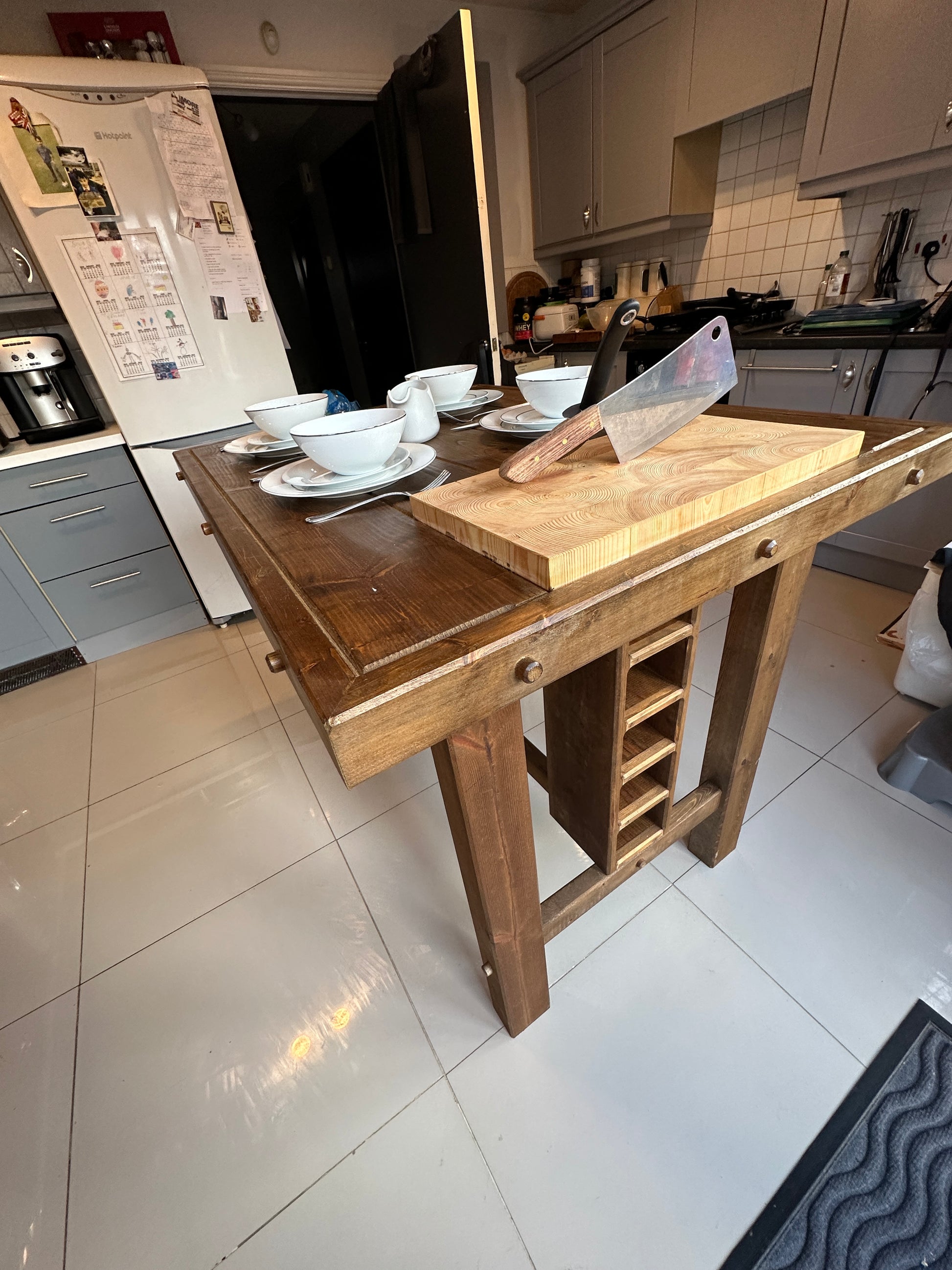 Solid Kitchen Island table.