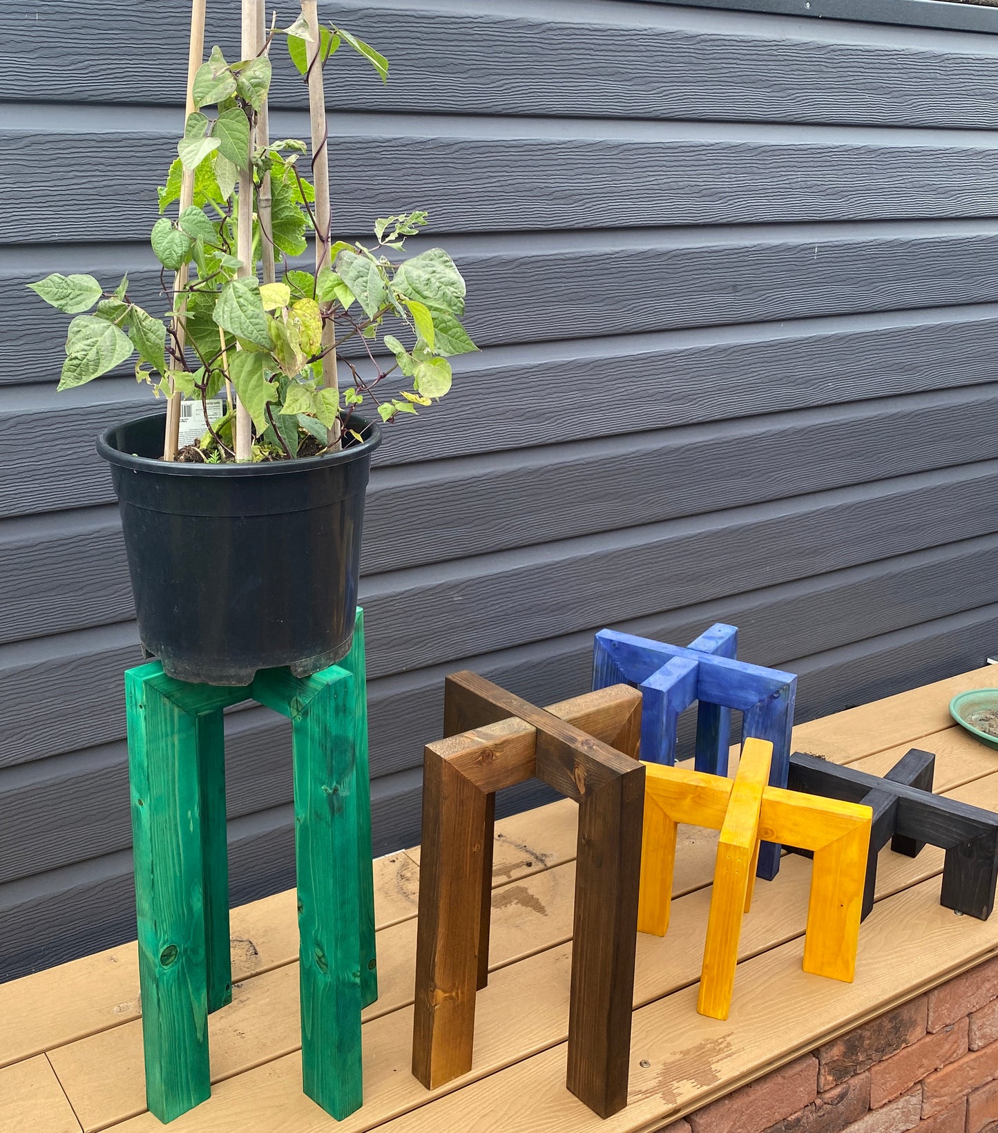 Stylish Wood Plant Holder, Colour stained in different sizes