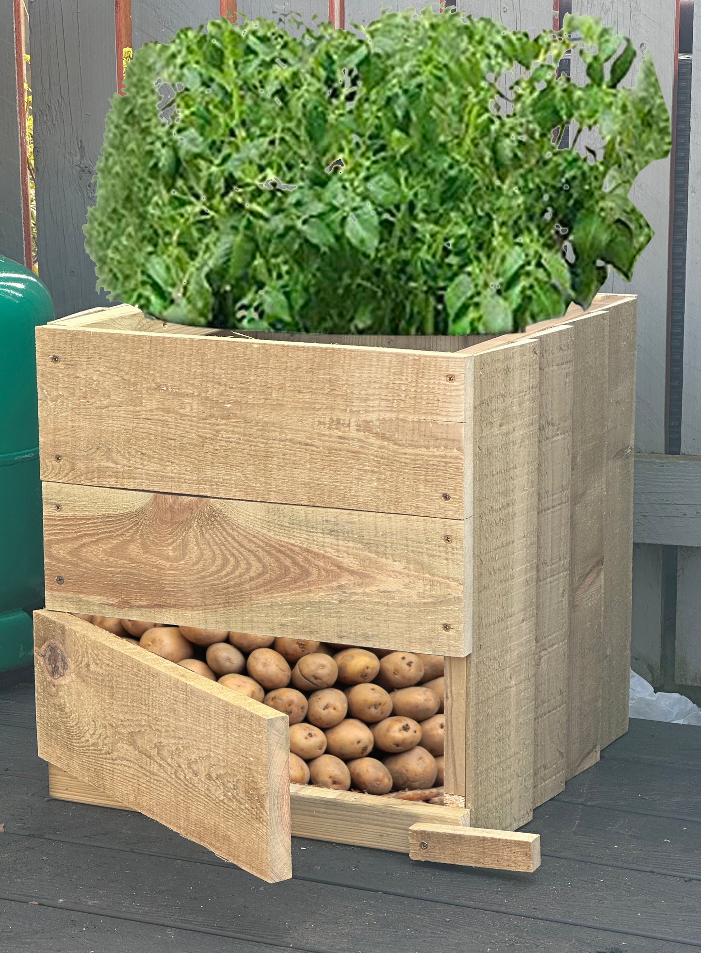 Potato Planters, grow lots of potato's in a small space with this lovely wooden planter, wooden potato planter,