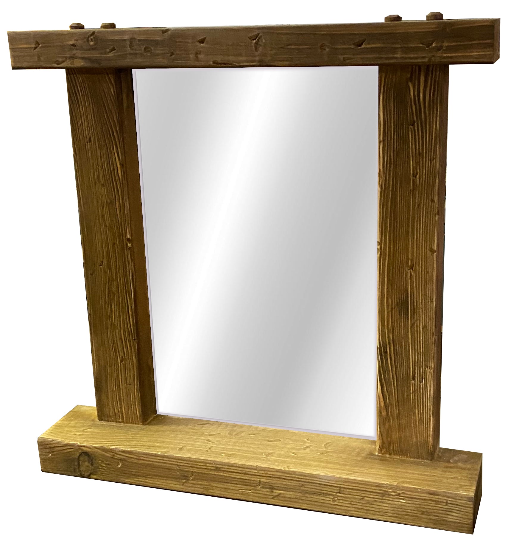 Beautiful and useful mirror in natural driftwood mirror, complete with shelf