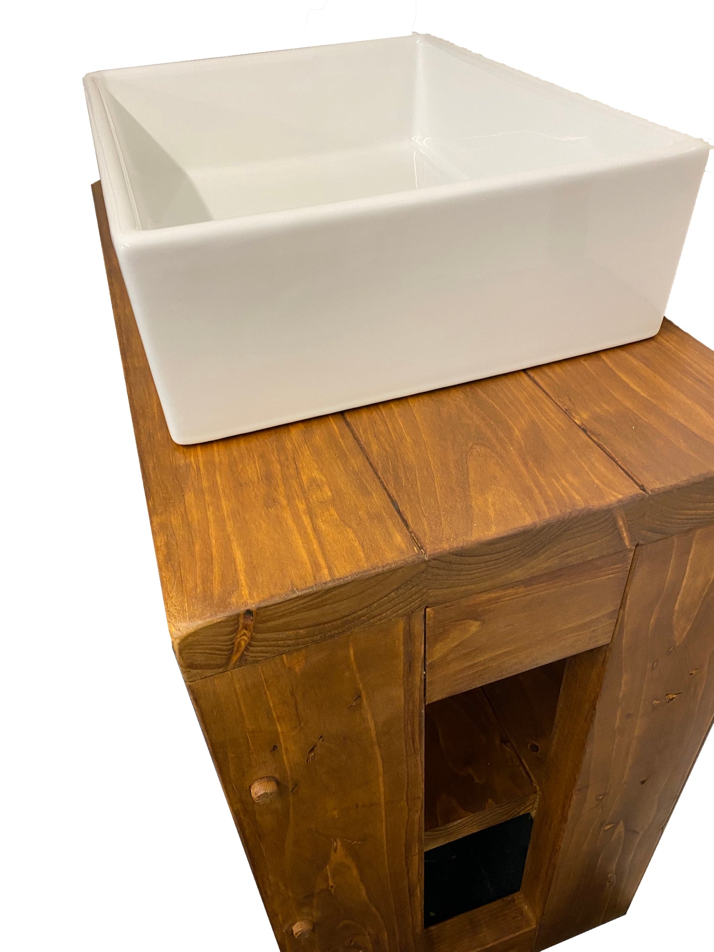 Custom solid wood vanity unit